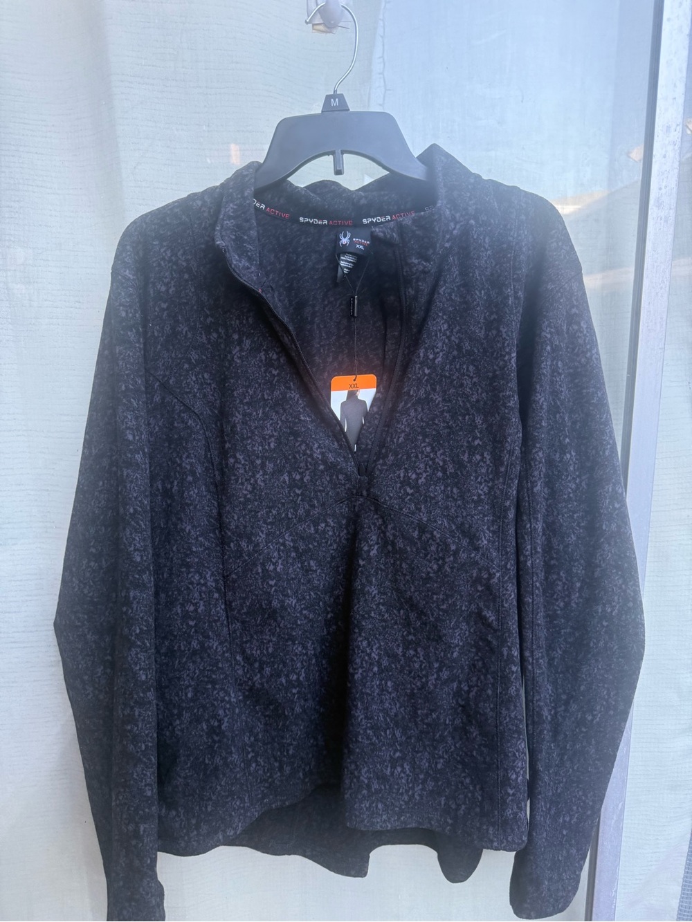 Spyder Black Heathered Lightweight Quarter-Zip Shirt Jacket